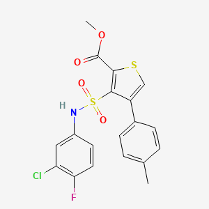 Methyl 3-[(3-chloro-4-fluorophenyl)sulfamoyl]-4-(4-methylphenyl)thiophene-2-carboxylate