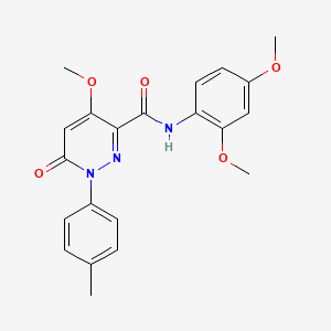 molecular formula C21H21N3O5 B2968655 N-(2,4-dimethoxyphenyl)-4-methoxy-1-(4-methylphenyl)-6-oxo-1,6-dihydropyridazine-3-carboxamide CAS No. 941969-42-2
