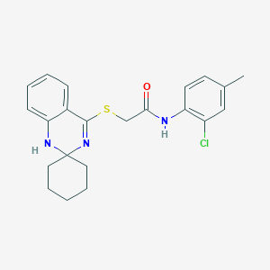 B2968659 N-(2-chloro-4-methylphenyl)-2-{1'H-spiro[cyclohexane-1,2'-quinazoline]sulfanyl}acetamide CAS No. 893787-02-5