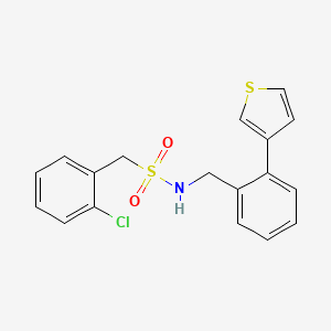 B2968680 1-(2-chlorophenyl)-N-(2-(thiophen-3-yl)benzyl)methanesulfonamide CAS No. 1797350-48-1