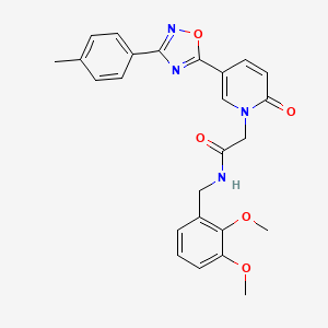 molecular formula C25H24N4O5 B2968699 N-[(2,3-dimethoxyphenyl)methyl]-2-{5-[3-(4-methylphenyl)-1,2,4-oxadiazol-5-yl]-2-oxo-1,2-dihydropyridin-1-yl}acetamide CAS No. 1113109-73-1