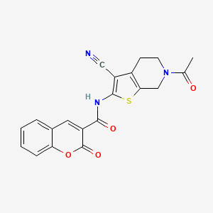 molecular formula C20H15N3O4S B2968712 N-(6-acetyl-3-cyano-4,5,6,7-tetrahydrothieno[2,3-c]pyridin-2-yl)-2-oxo-2H-chromene-3-carboxamide CAS No. 864858-73-1
