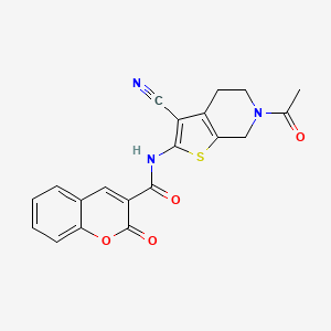 molecular formula C20H15N3O4S B2968712 N-(6-乙酰-3-氰基-5,7-二氢-4H-噻吩并[2,3-c]吡啶-2-基)-2-氧代色满-3-甲酰胺 CAS No. 864858-73-1