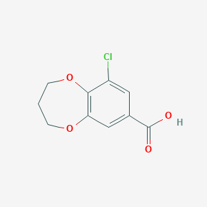 molecular formula C10H9ClO4 B2968721 9-chloro-3,4-dihydro-2H-1,5-benzodioxepine-7-carboxylic acid CAS No. 855991-71-8