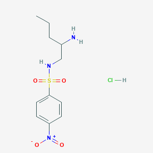molecular formula C11H18ClN3O4S B2968759 N-(2-aminopentyl)-4-nitrobenzene-1-sulfonamide hydrochloride CAS No. 1795431-69-4