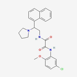 molecular formula C25H26ClN3O3 B2968792 N'-(5-chloro-2-methoxyphenyl)-N-[2-(naphthalen-1-yl)-2-(pyrrolidin-1-yl)ethyl]ethanediamide CAS No. 920422-94-2