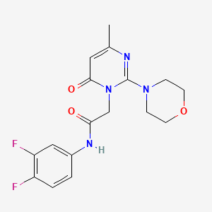 molecular formula C17H18F2N4O3 B2968794 N-(3,4-difluorophenyl)-2-[4-methyl-2-(morpholin-4-yl)-6-oxo-1,6-dihydropyrimidin-1-yl]acetamide CAS No. 1251553-58-8