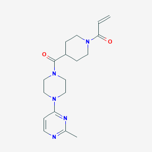 molecular formula C18H25N5O2 B2968805 1-(4-(4-(2-Methylpyrimidin-4-yl)piperazine-1-carbonyl)piperidin-1-yl)prop-2-en-1-one CAS No. 2361897-61-0