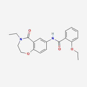 molecular formula C20H22N2O4 B2968818 2-ethoxy-N-(4-ethyl-5-oxo-2,3,4,5-tetrahydro-1,4-benzoxazepin-7-yl)benzamide CAS No. 922001-21-6