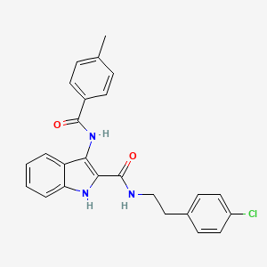 molecular formula C25H22ClN3O2 B2968835 N-[2-(4-CHLOROPHENYL)ETHYL]-3-(4-METHYLBENZAMIDO)-1H-INDOLE-2-CARBOXAMIDE CAS No. 1031970-09-8
