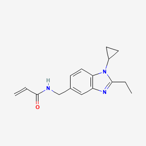 molecular formula C16H19N3O B2968845 N-[(1-Cyclopropyl-2-ethylbenzimidazol-5-yl)methyl]prop-2-enamide CAS No. 2308270-75-7