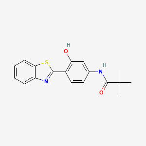 molecular formula C18H18N2O2S B2968889 N-[4-(1,3-BENZOTHIAZOL-2-YL)-3-HYDROXYPHENYL]-2,2-DIMETHYLPROPANAMIDE CAS No. 476320-04-4