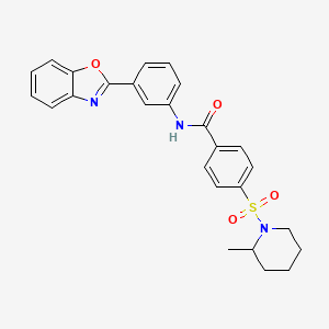 molecular formula C26H25N3O4S B2968894 N-(3-(benzo[d]oxazol-2-yl)phenyl)-4-((2-methylpiperidin-1-yl)sulfonyl)benzamide CAS No. 683767-78-4