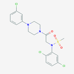 molecular formula C19H20Cl3N3O3S B296890 N-[2-[4-(3-chlorophenyl)piperazin-1-yl]-2-oxoethyl]-N-(2,5-dichlorophenyl)methanesulfonamide 