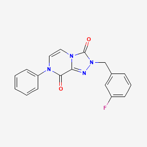 molecular formula C18H13FN4O2 B2968921 2-(3-fluorobenzyl)-7-phenyl-[1,2,4]triazolo[4,3-a]pyrazine-3,8(2H,7H)-dione CAS No. 2034347-95-8