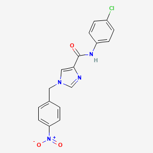 molecular formula C17H13ClN4O3 B2968923 N-(4-chlorophenyl)-1-(4-nitrobenzyl)-1H-imidazole-4-carboxamide CAS No. 1351800-17-3