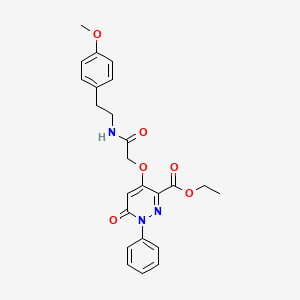 molecular formula C24H25N3O6 B2968941 ethyl 4-({[2-(4-methoxyphenyl)ethyl]carbamoyl}methoxy)-6-oxo-1-phenyl-1,6-dihydropyridazine-3-carboxylate CAS No. 899733-40-5