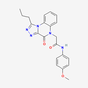 molecular formula C21H21N5O3 B2968969 N-(4-methoxyphenyl)-2-(4-oxo-1-propyl[1,2,4]triazolo[4,3-a]quinoxalin-5(4H)-yl)acetamide CAS No. 1260918-01-1