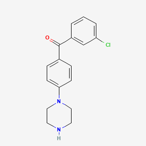 molecular formula C17H17ClN2O B2968970 (3-Chlorophenyl)(4-piperazin-1-ylphenyl)methanone CAS No. 886506-39-4