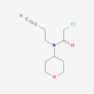 molecular formula C11H16ClNO2 B2968975 N-But-3-ynyl-2-chloro-N-(oxan-4-yl)acetamide CAS No. 2299362-50-6