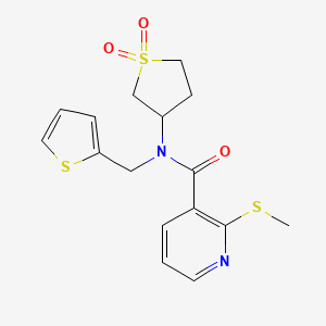 N-(1,1-Dioxothiolan-3-yl)-2-methylsulfanyl-N-(thiophen-2-ylmethyl)pyridine-3-carboxamide