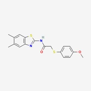 N-(5,6-dimethylbenzo[d]thiazol-2-yl)-2-((4-methoxyphenyl)thio)acetamide