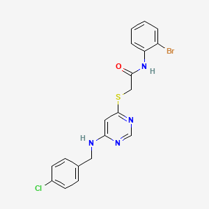 molecular formula C19H16BrClN4OS B2969004 N-(2-bromophenyl)-2-[(6-{[(4-chlorophenyl)methyl]amino}pyrimidin-4-yl)sulfanyl]acetamide CAS No. 1116047-72-3