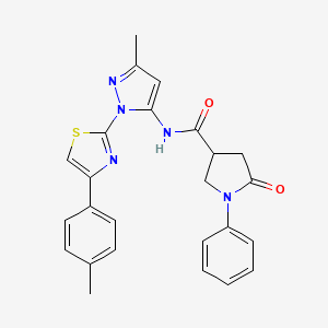N-(3-methyl-1-(4-(p-tolyl)thiazol-2-yl)-1H-pyrazol-5-yl)-5-oxo-1-phenylpyrrolidine-3-carboxamide
