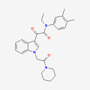 molecular formula C27H31N3O3 B2969019 N-(3,4-dimethylphenyl)-N-ethyl-2-oxo-2-[1-(2-oxo-2-piperidin-1-ylethyl)indol-3-yl]acetamide CAS No. 872862-45-8
