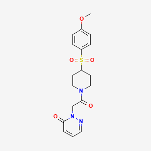 molecular formula C18H21N3O5S B2969031 2-(2-(4-((4-methoxyphenyl)sulfonyl)piperidin-1-yl)-2-oxoethyl)pyridazin-3(2H)-one CAS No. 1448065-29-9