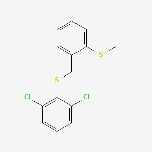 molecular formula C14H12Cl2S2 B2969049 1,3-dichloro-2-({[2-(methylsulfanyl)phenyl]methyl}sulfanyl)benzene CAS No. 339015-31-5