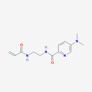 molecular formula C13H18N4O2 B2969064 5-(Dimethylamino)-N-[2-(prop-2-enoylamino)ethyl]pyridine-2-carboxamide CAS No. 2361716-12-1