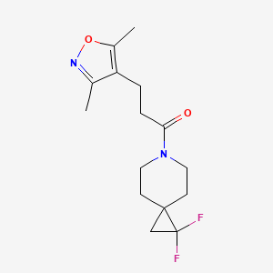 molecular formula C15H20F2N2O2 B2969072 1-(1,1-Difluoro-6-azaspiro[2.5]octan-6-yl)-3-(3,5-dimethylisoxazol-4-yl)propan-1-one CAS No. 2175978-66-0