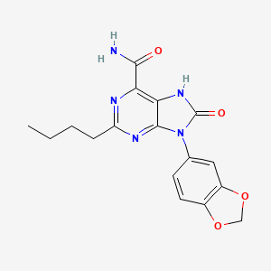 molecular formula C17H17N5O4 B2969085 9-(2H-1,3-benzodioxol-5-yl)-2-butyl-8-oxo-8,9-dihydro-7H-purine-6-carboxamide CAS No. 900010-31-3