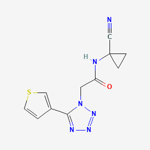 molecular formula C11H10N6OS B2969116 N-(1-Cyanocyclopropyl)-2-(5-thiophen-3-yltetrazol-1-yl)acetamide CAS No. 2418731-05-0