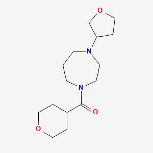 molecular formula C15H26N2O3 B2969126 1-(Oxane-4-carbonyl)-4-(oxolan-3-yl)-1,4-diazepane CAS No. 2310014-87-8