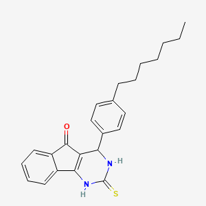 4-(4-heptylphenyl)-2-thioxo-1,2,3,4-tetrahydro-5H-indeno[1,2-d]pyrimidin-5-one