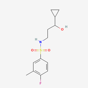 molecular formula C13H18FNO3S B2969139 N-(3-cyclopropyl-3-hydroxypropyl)-4-fluoro-3-methylbenzenesulfonamide CAS No. 1421532-06-0