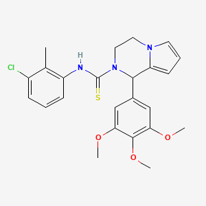 molecular formula C24H26ClN3O3S B2969144 N-(3-chloro-2-methylphenyl)-1-(3,4,5-trimethoxyphenyl)-1H,2H,3H,4H-pyrrolo[1,2-a]pyrazine-2-carbothioamide CAS No. 393833-74-4