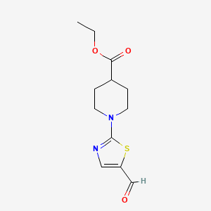 molecular formula C12H16N2O3S B2969148 Ethyl 1-(5-formyl-1,3-thiazol-2-yl)piperidine-4-carboxylate CAS No. 320423-62-9