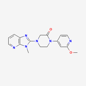 molecular formula C17H18N6O2 B2969162 1-(2-methoxypyridin-4-yl)-4-{3-methyl-3H-imidazo[4,5-b]pyridin-2-yl}piperazin-2-one CAS No. 2380088-12-8