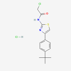 molecular formula C15H18Cl2N2OS B2969187 N-[4-(4-tert-butylphenyl)-1,3-thiazol-2-yl]-2-chloroacetamide hydrochloride CAS No. 2247105-45-7