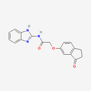 molecular formula C18H15N3O3 B2969188 N-(1H-1,3-benzodiazol-2-yl)-2-[(3-oxo-2,3-dihydro-1H-inden-5-yl)oxy]acetamide CAS No. 1203067-04-2