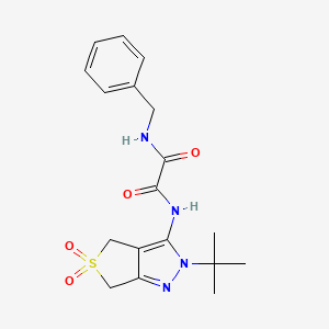 molecular formula C18H22N4O4S B2969224 N'-benzyl-N-{2-tert-butyl-5,5-dioxo-2H,4H,6H-5lambda6-thieno[3,4-c]pyrazol-3-yl}ethanediamide CAS No. 899995-08-5