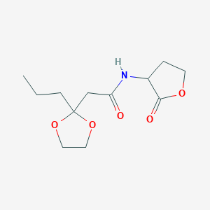 molecular formula C12H19NO5 B2969287 N-(2-oxooxolan-3-yl)-2-(2-propyl-1,3-dioxolan-2-yl)acetamide CAS No. 1009708-22-8