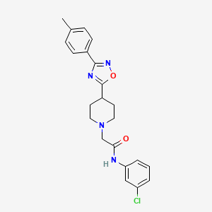 molecular formula C22H23ClN4O2 B2969289 N-(3-chlorophenyl)-2-(4-(3-(p-tolyl)-1,2,4-oxadiazol-5-yl)piperidin-1-yl)acetamide CAS No. 1251638-45-5