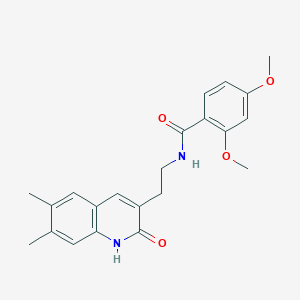 molecular formula C22H24N2O4 B2969342 N-(2-(6,7-dimethyl-2-oxo-1,2-dihydroquinolin-3-yl)ethyl)-2,4-dimethoxybenzamide CAS No. 851403-00-4