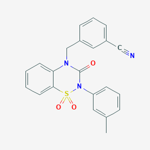 3-((1,1-dioxido-3-oxo-2-(m-tolyl)-2H-benzo[e][1,2,4]thiadiazin-4(3H)-yl)methyl)benzonitrile