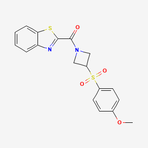 molecular formula C18H16N2O4S2 B2969354 Benzo[d]thiazol-2-yl(3-((4-methoxyphenyl)sulfonyl)azetidin-1-yl)methanone CAS No. 1705414-56-7