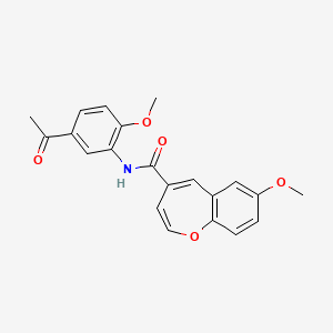 molecular formula C21H19NO5 B2969355 N-(5-acetyl-2-methoxyphenyl)-7-methoxy-1-benzoxepine-4-carboxamide CAS No. 950286-16-5